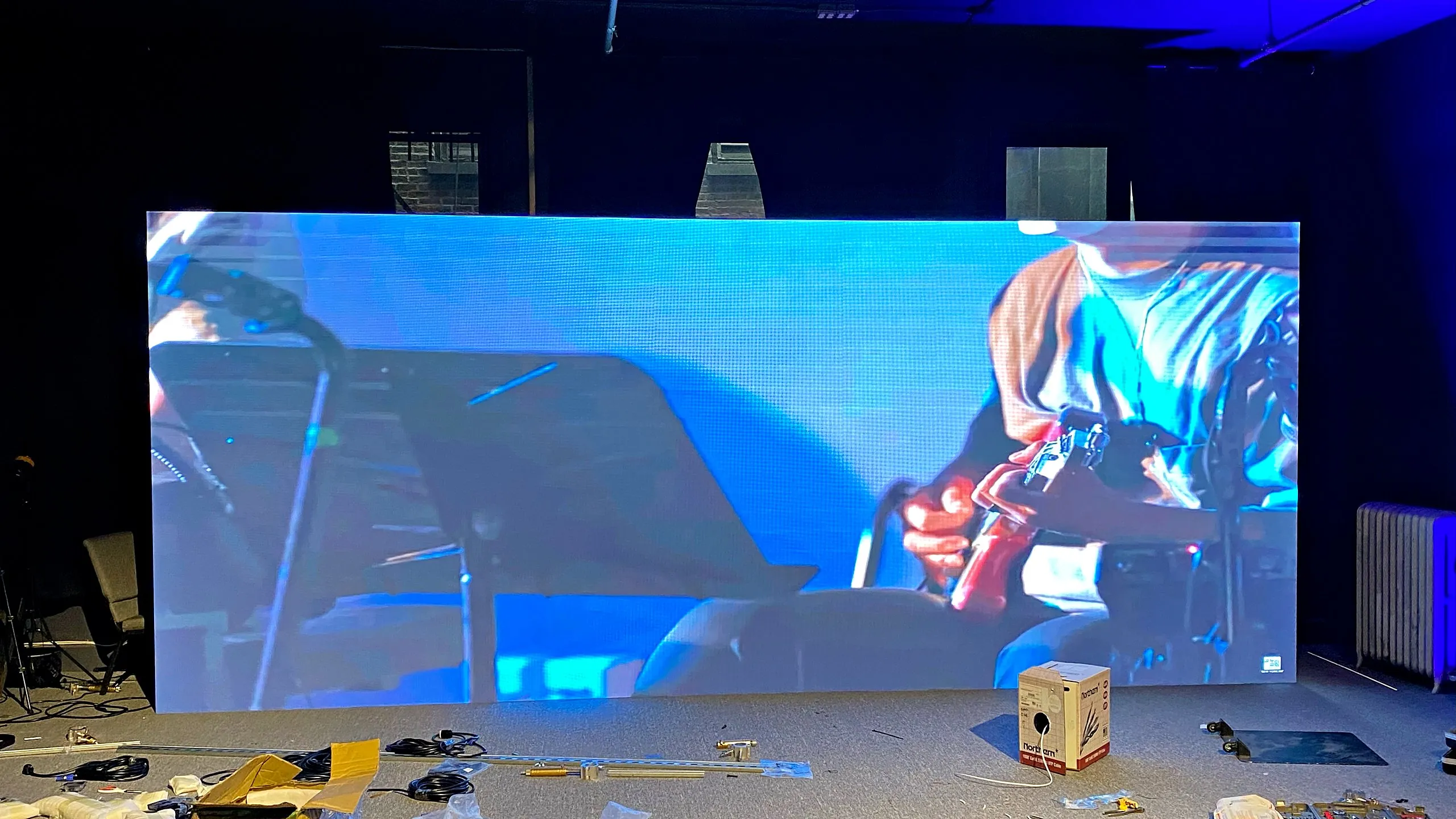 LED wall playing live video