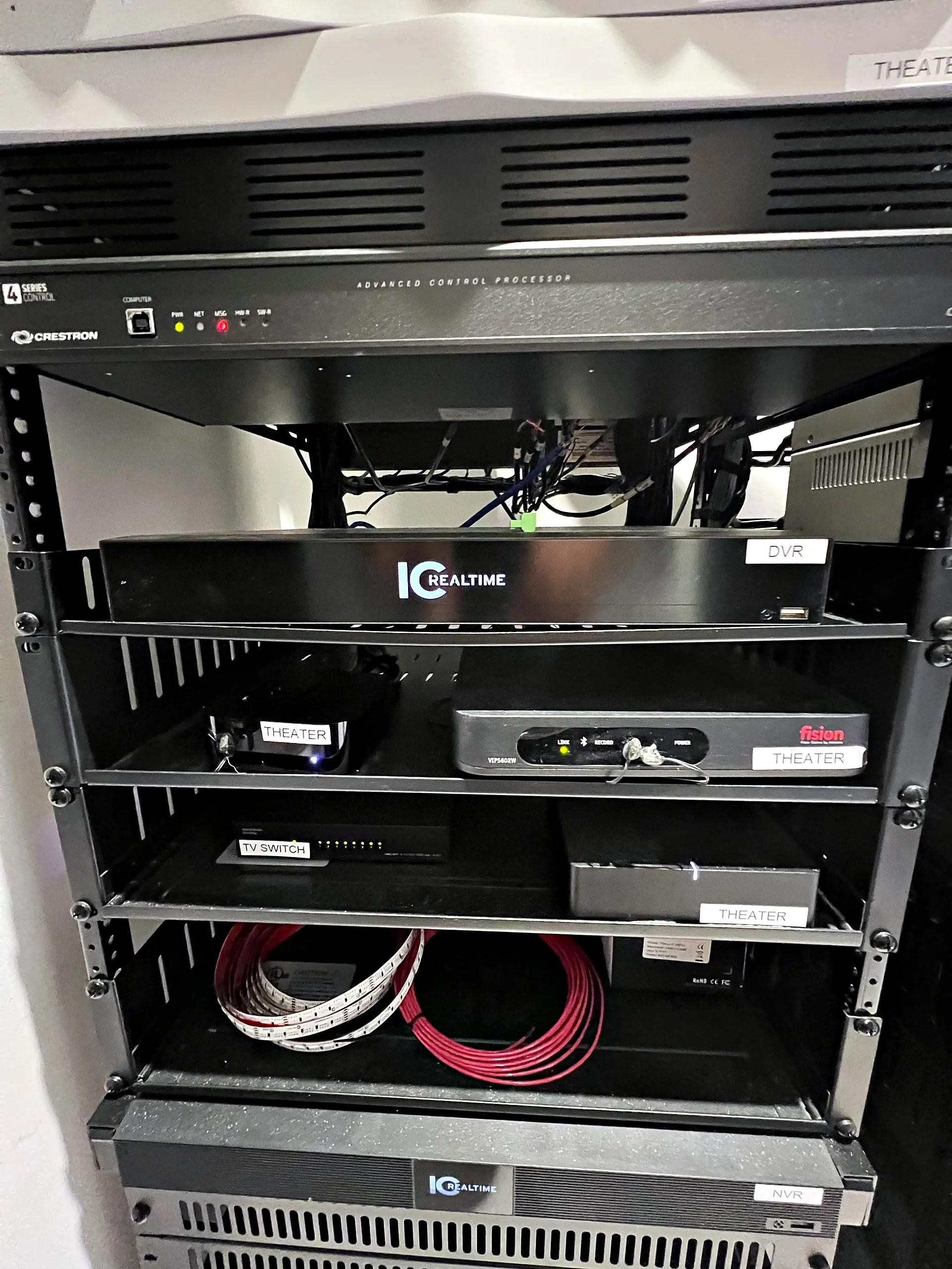 Network video recorder and equipment in a rack